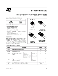 Datasheet BYW29F-200 manufacturer STMicroelectronics